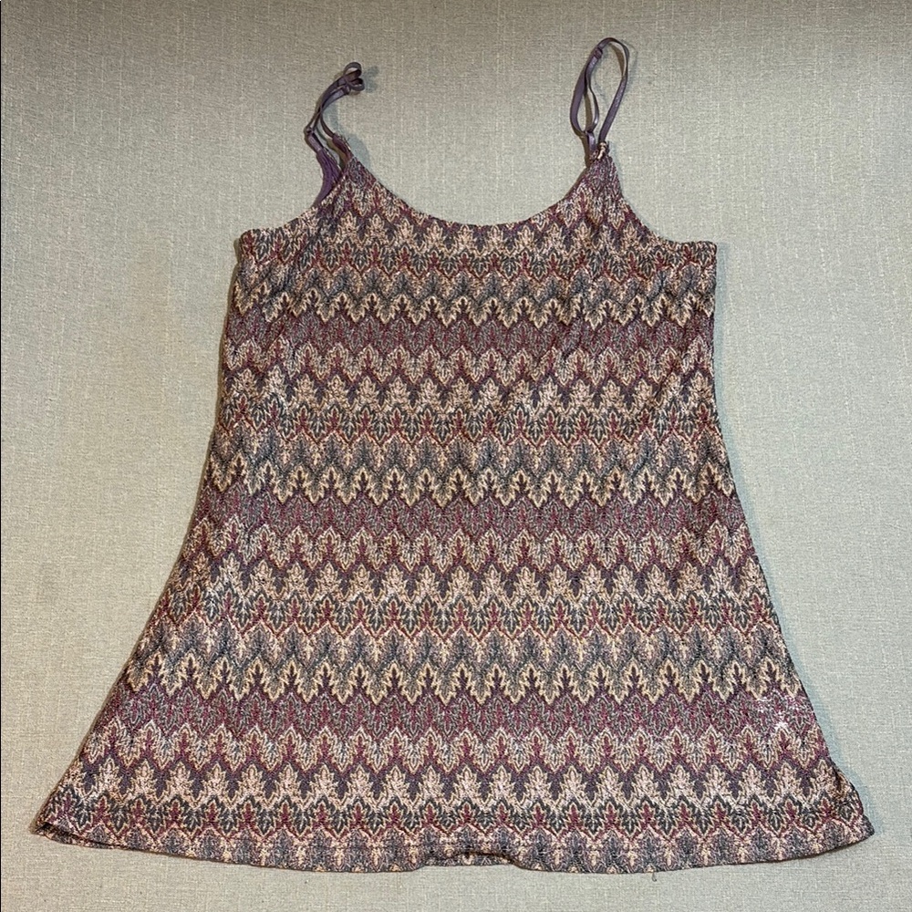 Brown and White Fitted Graphic Camisole